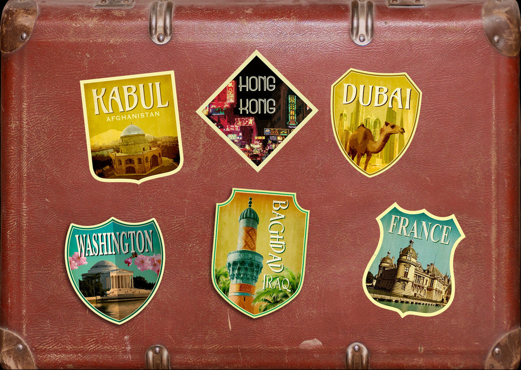 Kabul travel sticker, vintage style decal for suitcase, luggage, laptop or water bottle