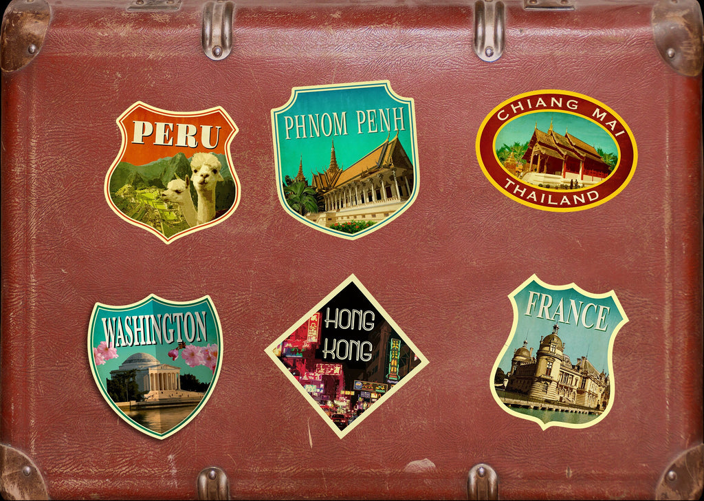 Chiang Mai Thailand Travel Sticker: Vintage Suitcase Decal