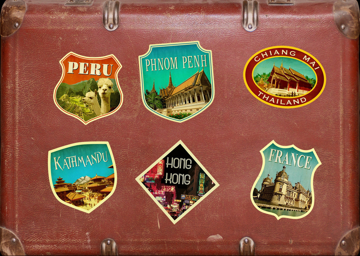 Kathmandu Nepal travel sticker, vintage style decal for suitcase, luggage, laptop or water bottle