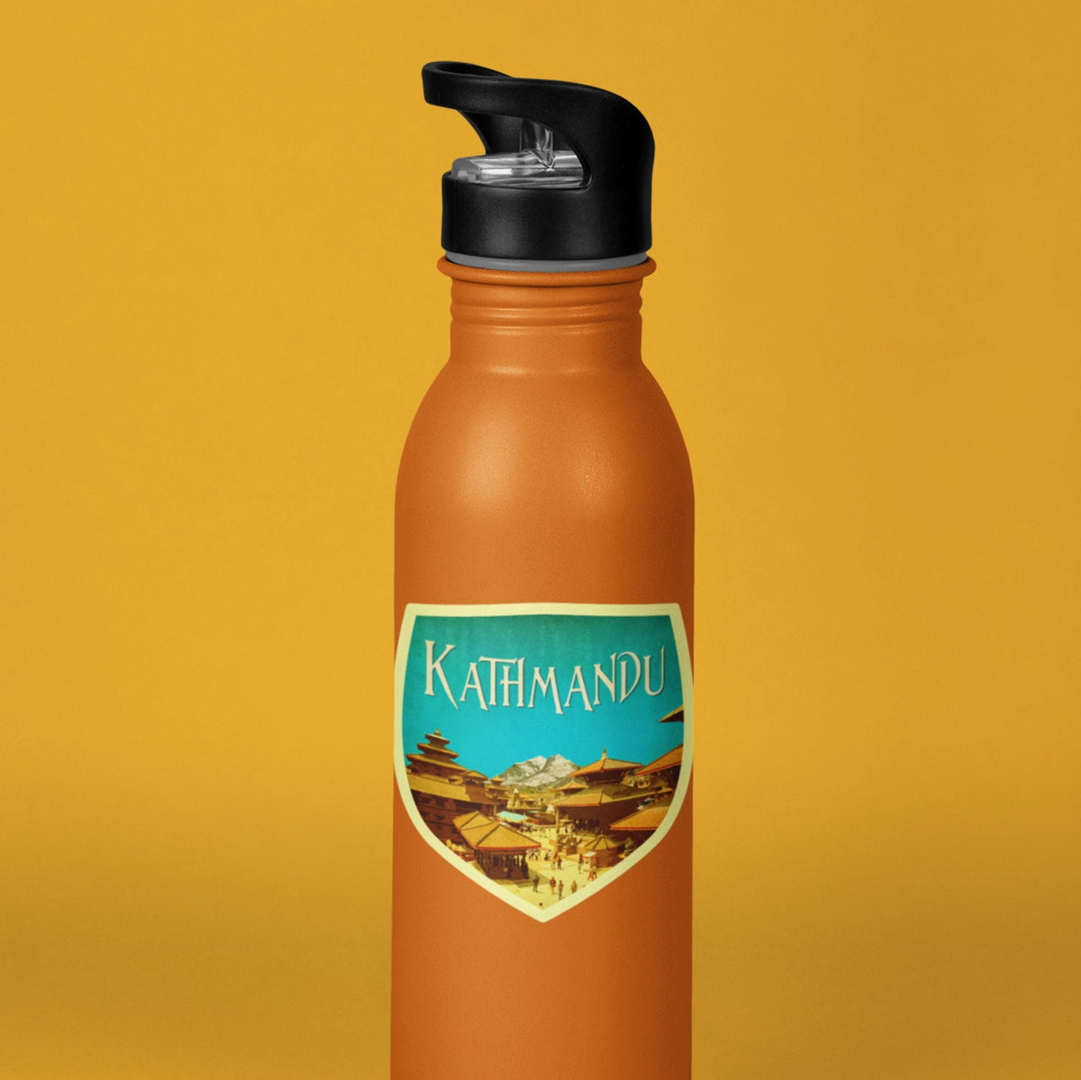 Kathmandu Nepal travel sticker, vintage style decal for suitcase, luggage, laptop or water bottle
