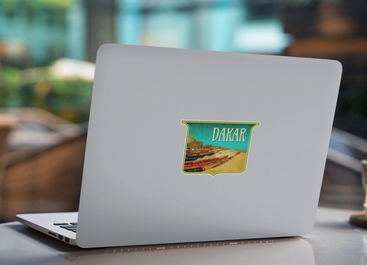 Dakar Senegal travel sticker, vintage style decal for suitcase, luggage, laptop or water bottle