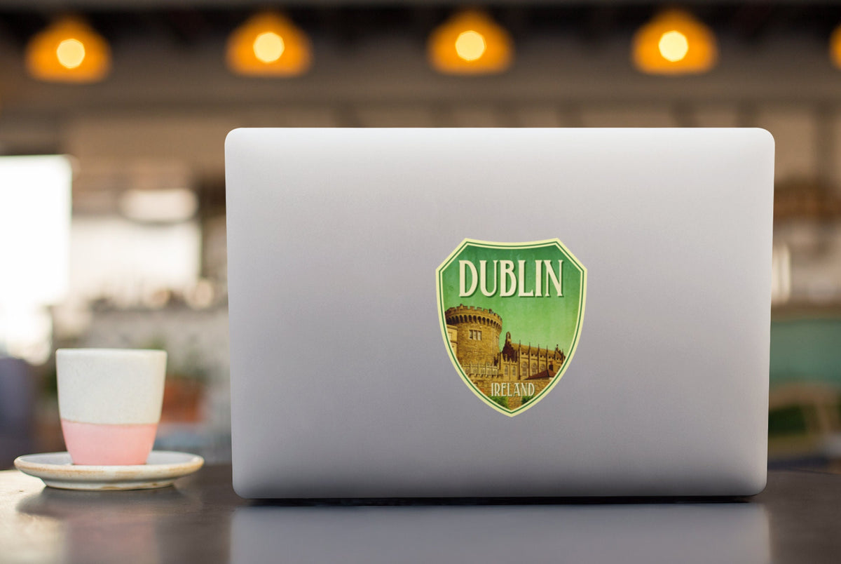 Dublin Ireland Travel Sticker: Vintage Suitcase Decal
