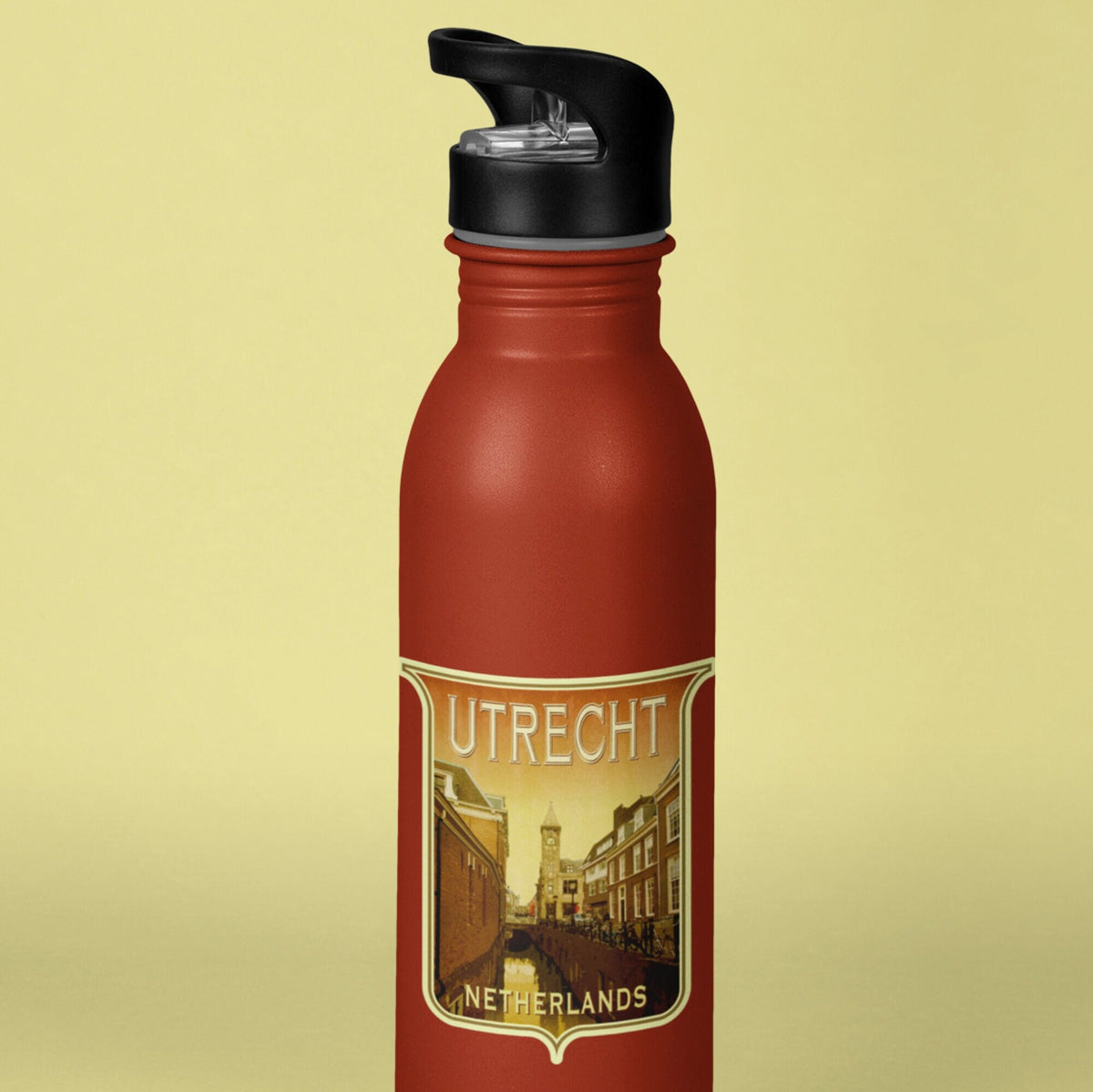 Utrecht Netherlands Travel Sticker: Vintage Suitcase Decal