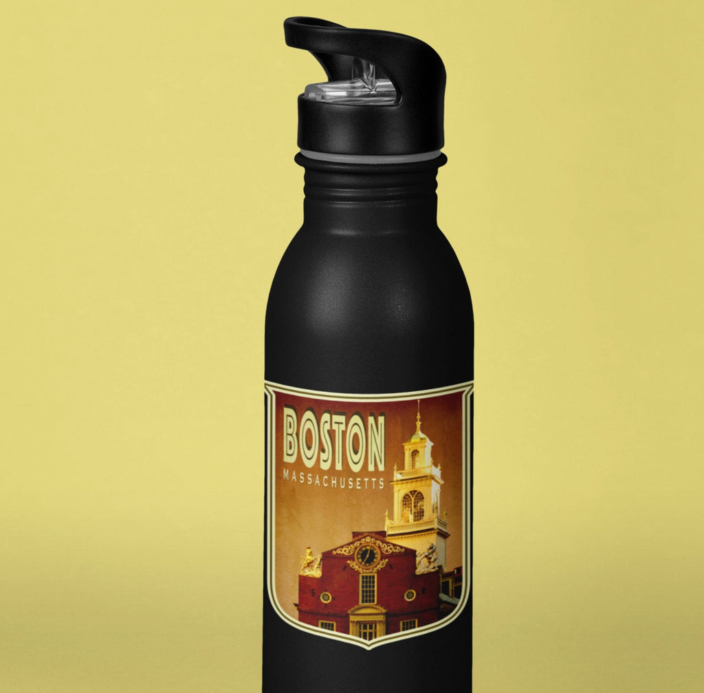 Boston travel sticker, vintage style decal for suitcase, luggage, laptop or water bottle