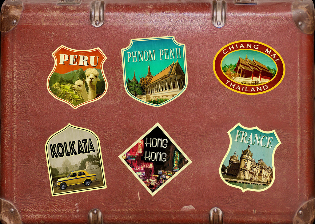 Kolkata India travel sticker, vintage style decal for suitcase, luggage, laptop or water bottle