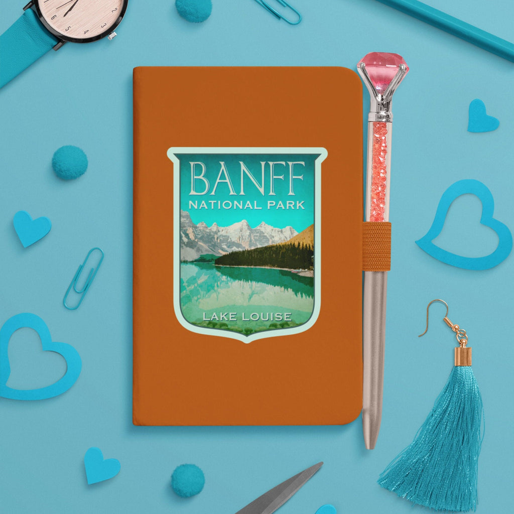 Banff Lake Louise Travel Sticker: Vintage Suitcase Decal