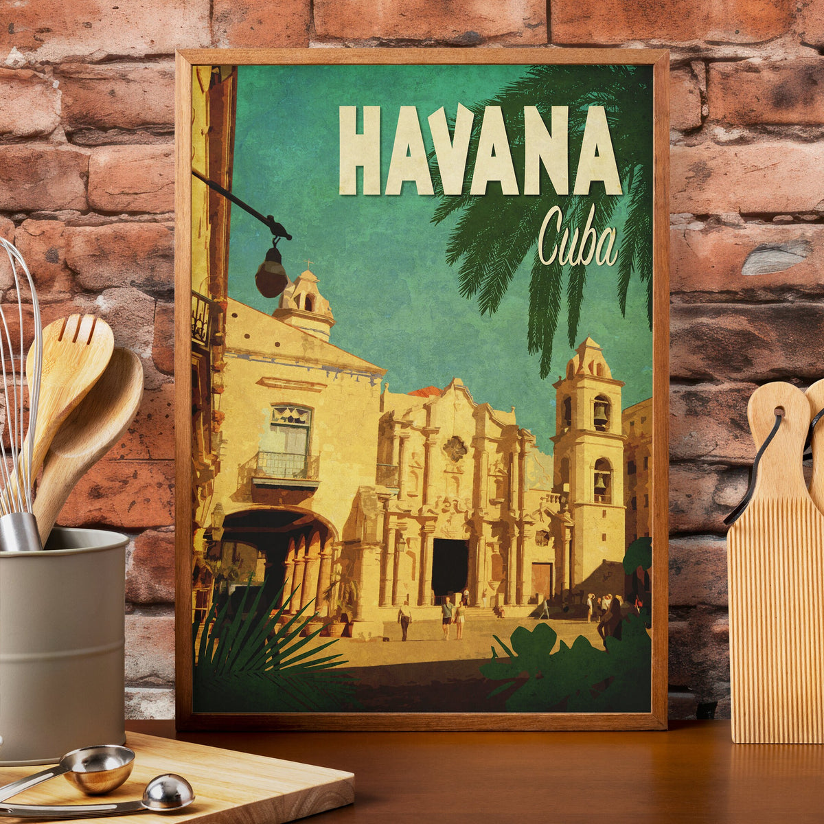 Havana Cuba Art Print: Vintage Travel Poster, Catedral de San Cristobal