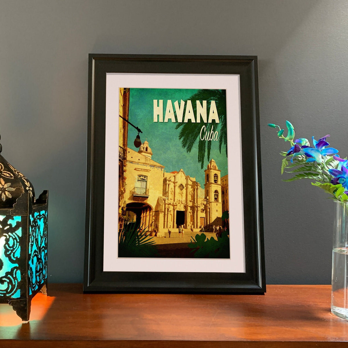 Havana Cuba Art Print: Vintage Travel Poster, Catedral de San Cristobal