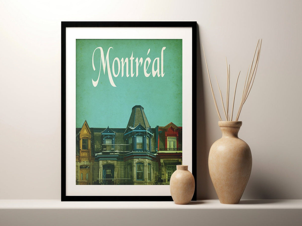 Montreal Art Print: Vintage Travel Poster, Minimalist Home Decor