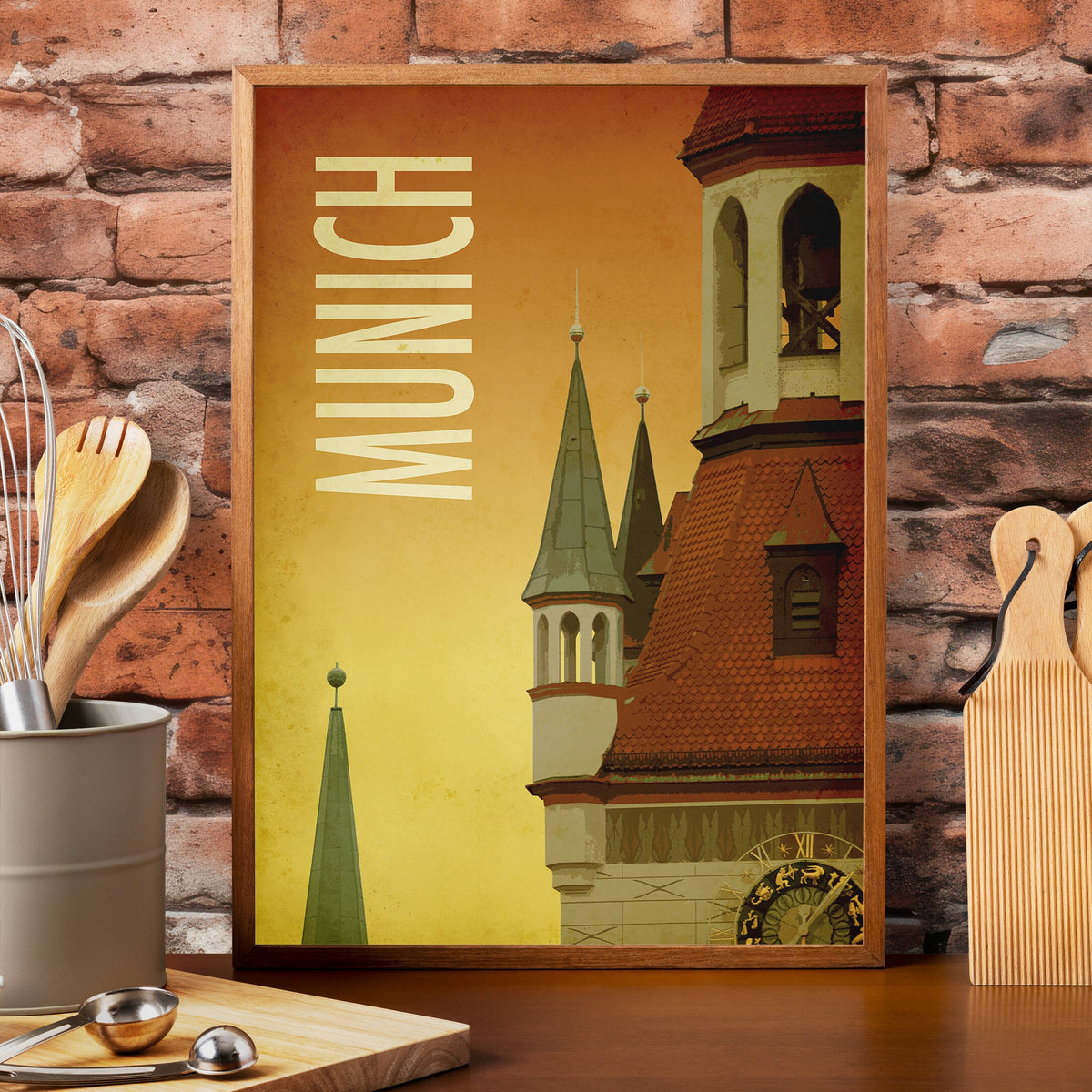 Munich Vintage Travel Poster: Minimalist Art Print