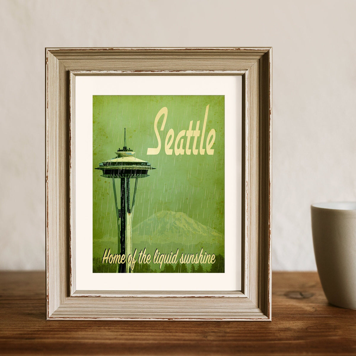 Seattle Art Print: Vintage Travel Poster, Minimalist Home Decor