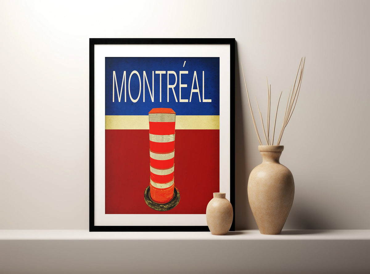 Montreal Vintage Travel Poster: Minimalist Home Decor Art Print