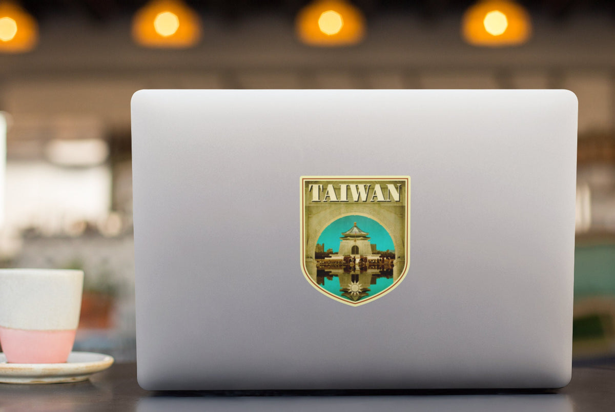 Taiwan travel sticker, vintage style decal for suitcase, luggage, laptop or water bottle