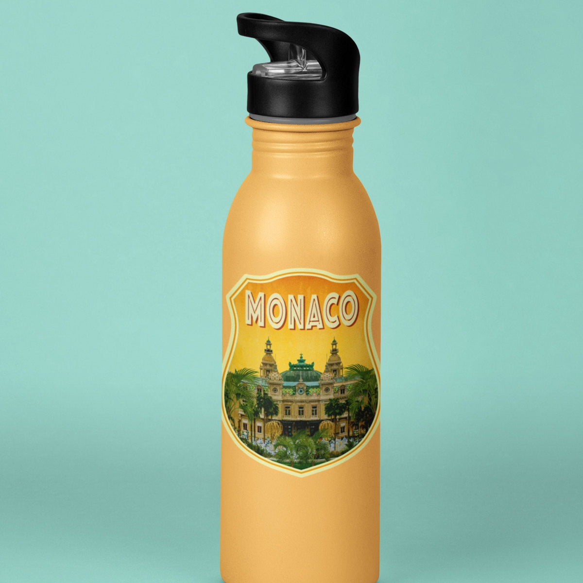 Monaco Travel Sticker: Vintage Suitcase Luggage Decal