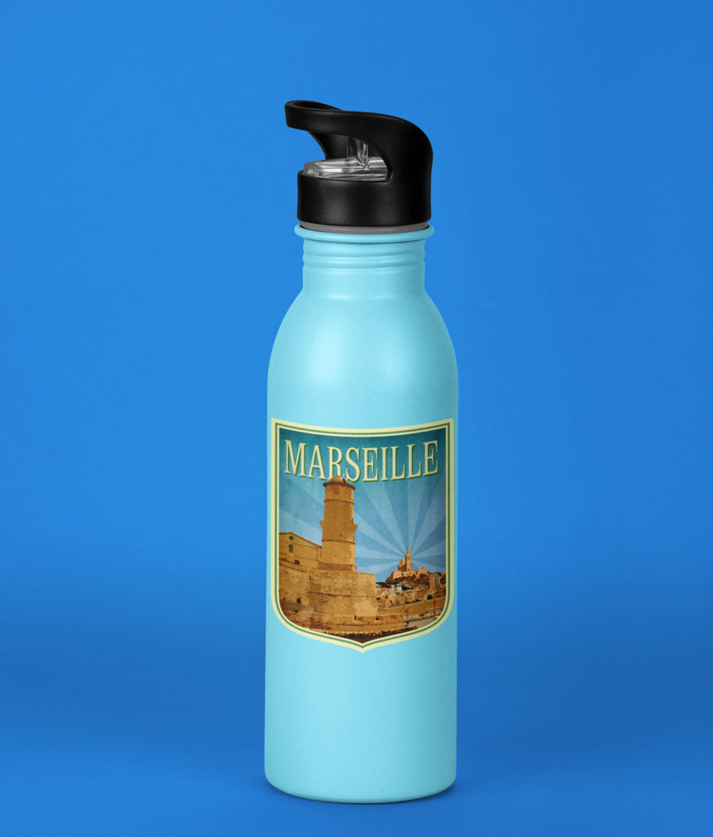Marseille France Travel Sticker: Vintage Luggage Decal