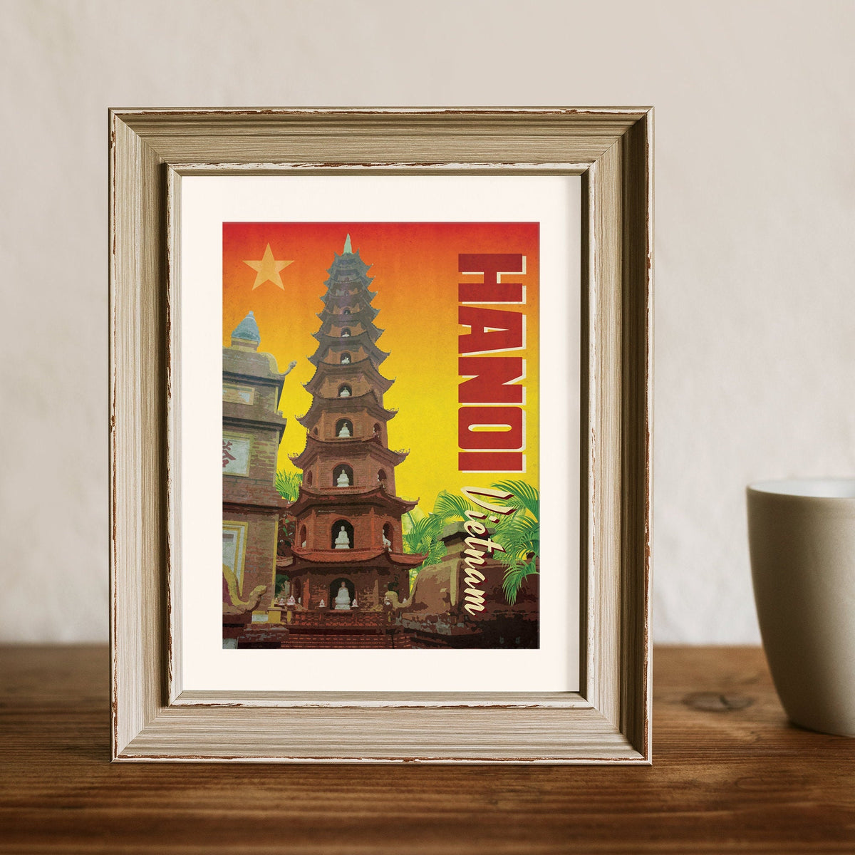 Hanoi Viet Nam Art Print,  Vintage Travel Poster, Minimalist Wall Art, Home Decor Gift
