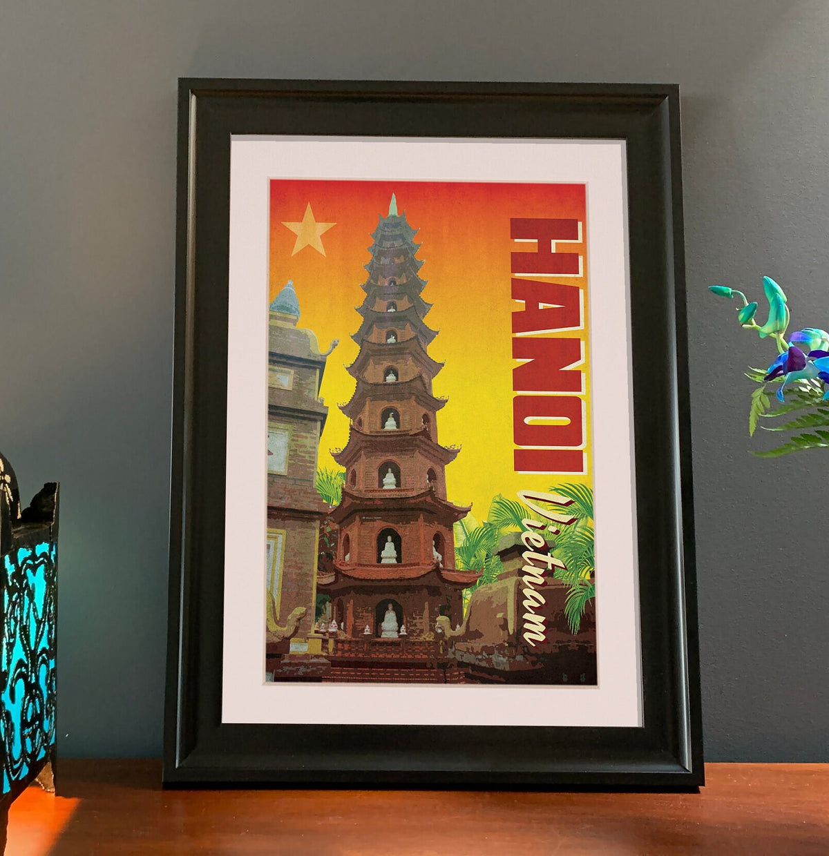 Hanoi Viet Nam Art Print,  Vintage Travel Poster, Minimalist Wall Art, Home Decor Gift