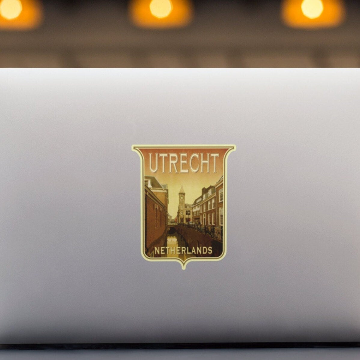 Utrecht Netherlands Travel Sticker: Vintage Suitcase Decal