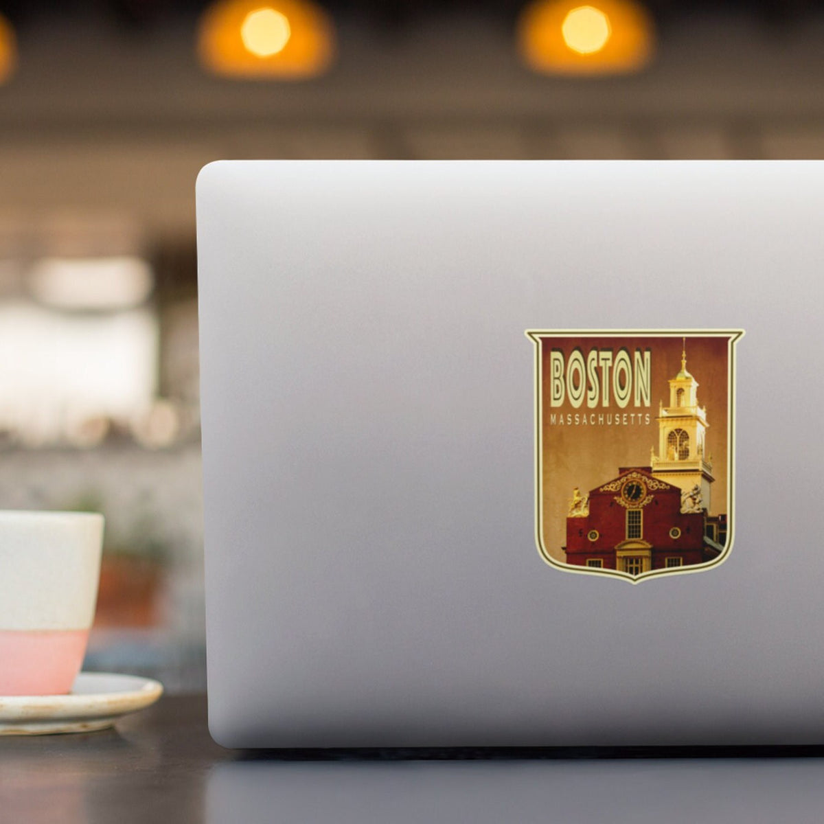 Boston travel sticker, vintage style decal for suitcase, luggage, laptop or water bottle
