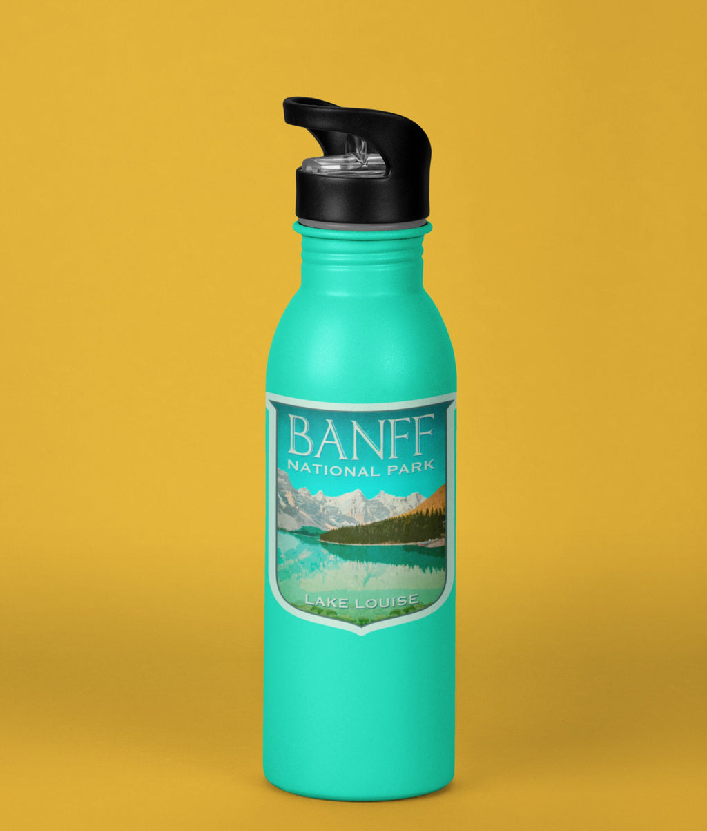 Banff Lake Louise Travel Sticker: Vintage Suitcase Decal