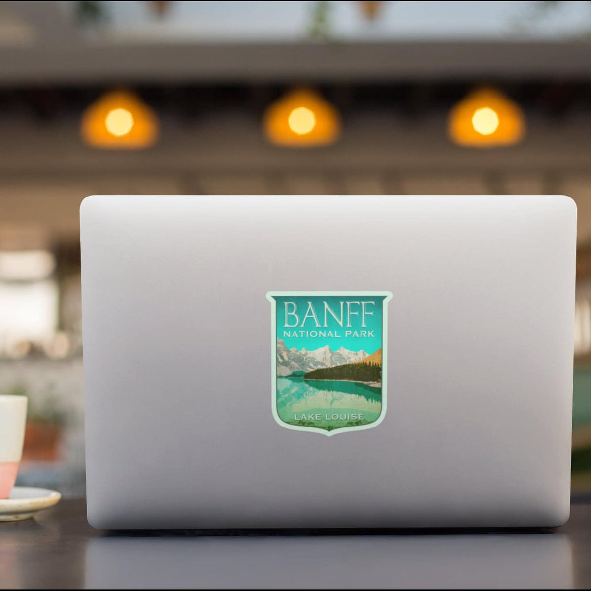 Banff Lake Louise Travel Sticker: Vintage Suitcase Decal