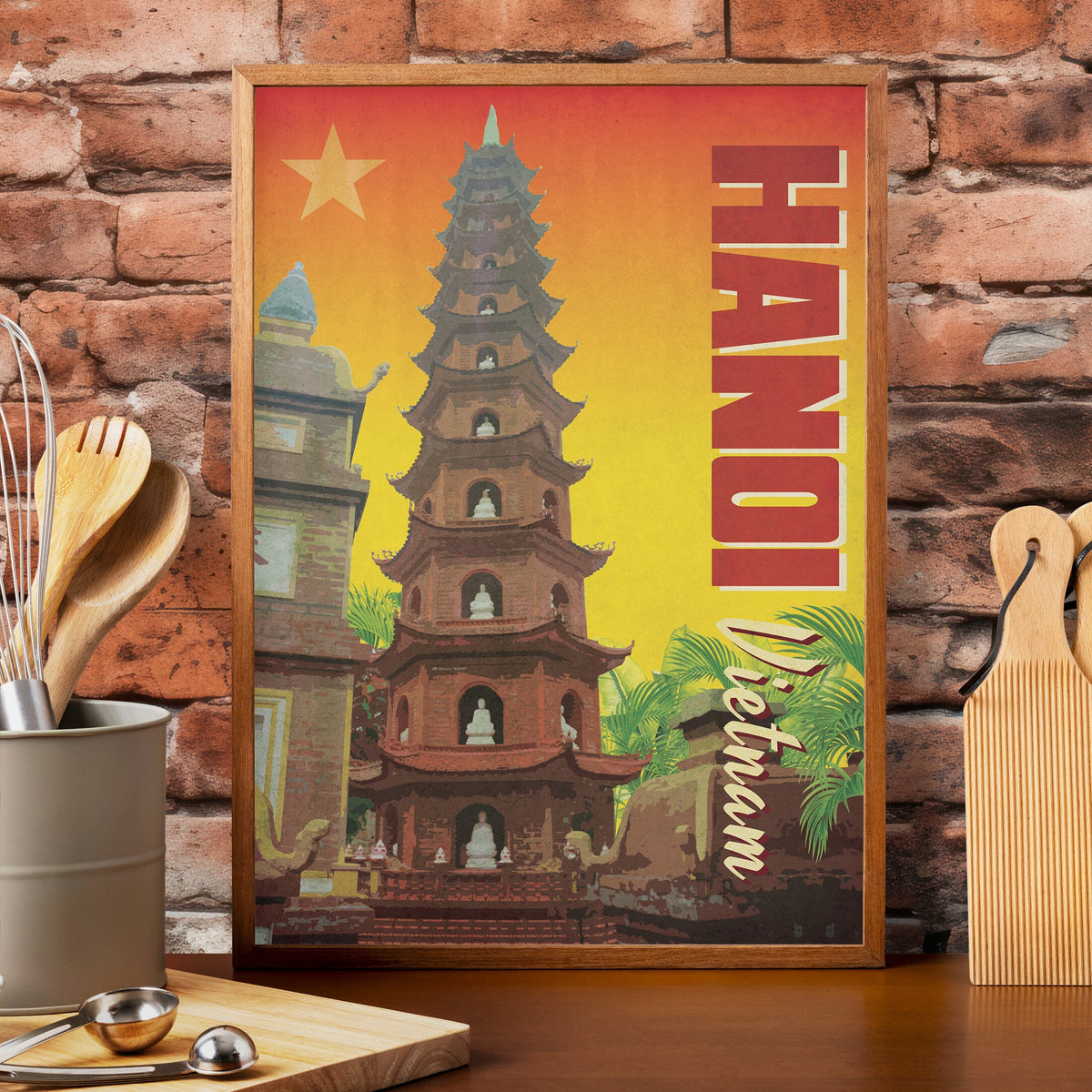 Hanoi Viet Nam Art Print,  Vintage Travel Poster, Minimalist Wall Art, Home Decor Gift
