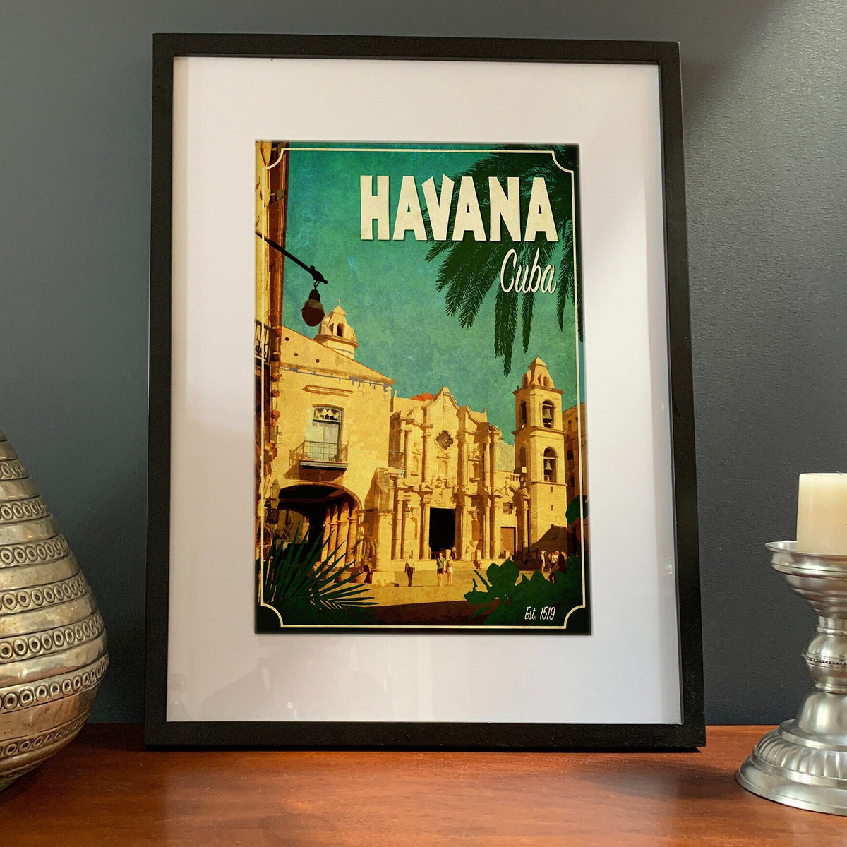 Havana Cuba Art Print: Vintage Travel Poster, Catedral de San Cristobal