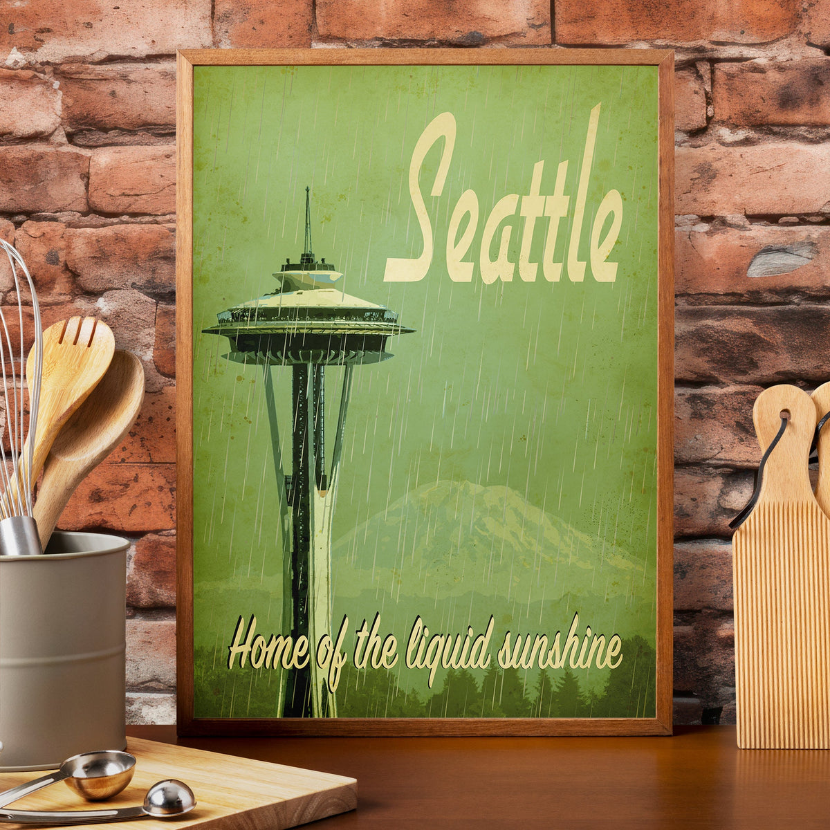 Seattle Art Print: Vintage Travel Poster, Minimalist Home Decor