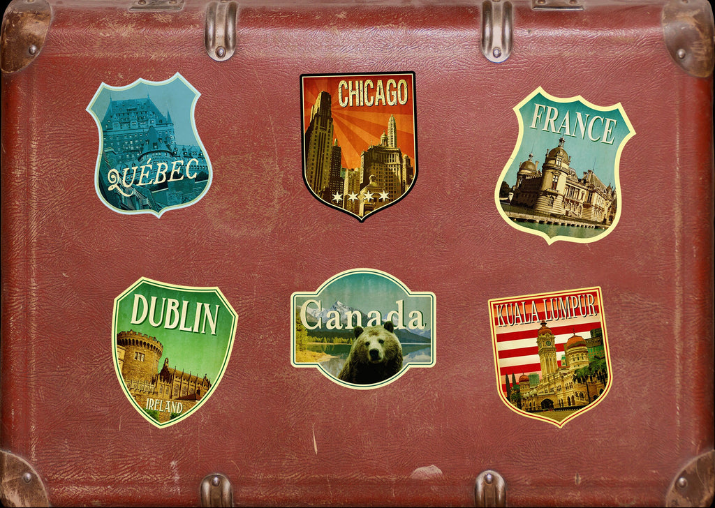 Canada travel sticker, vintage style decal for suitcase, luggage, laptop or water bottle