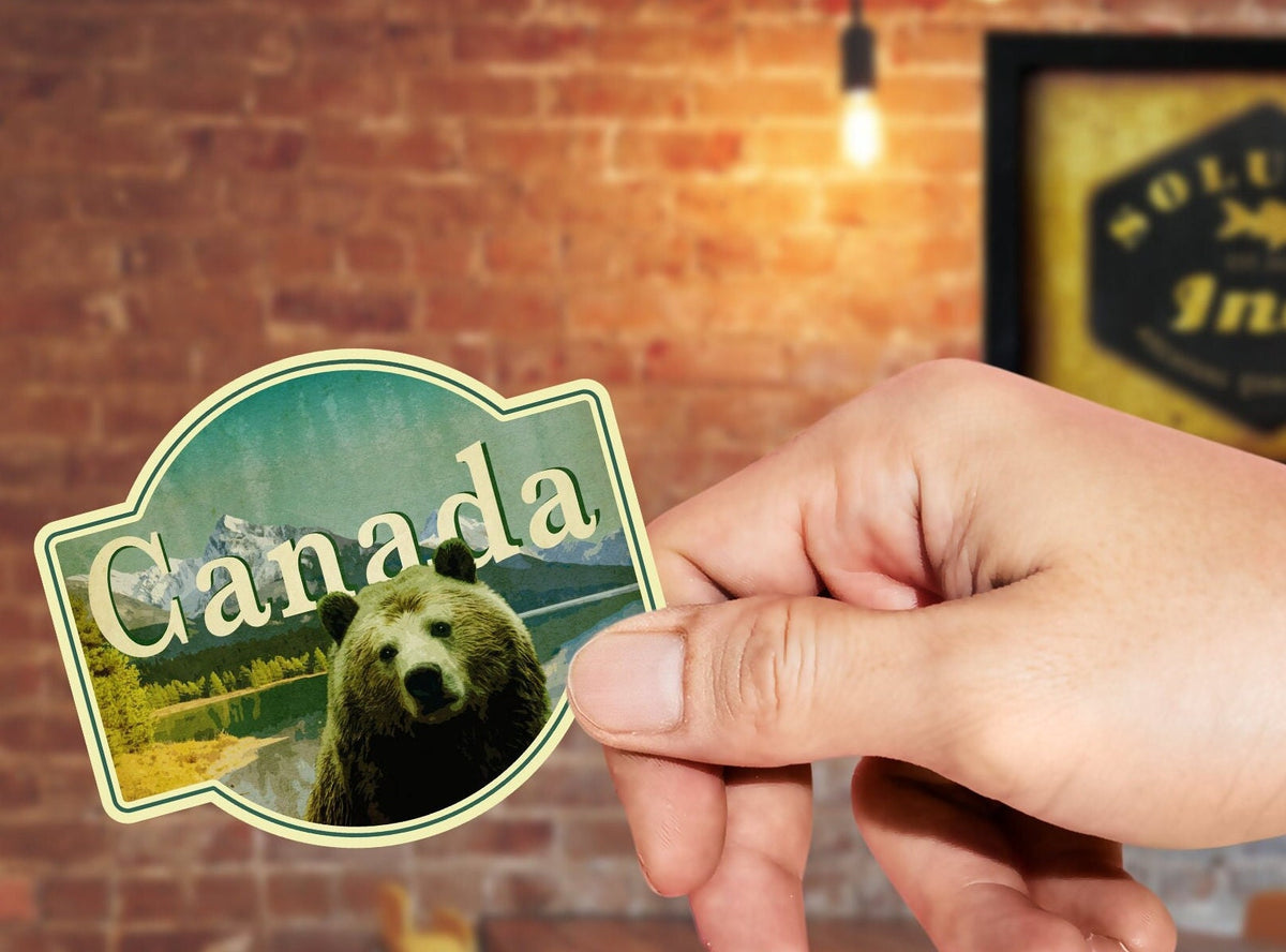 Canada travel sticker, vintage style decal for suitcase, luggage, laptop or water bottle