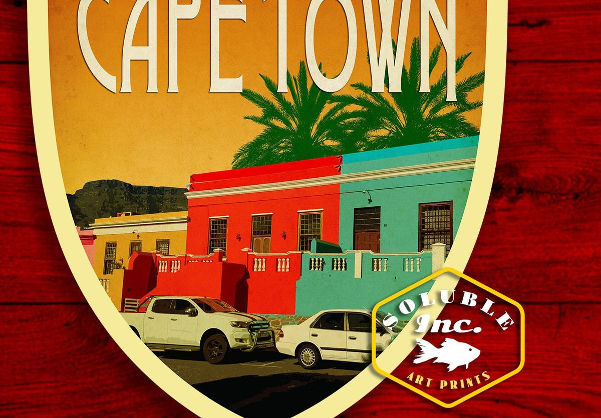 Cape Town Travel Sticker: Vintage Luggage Label Decal