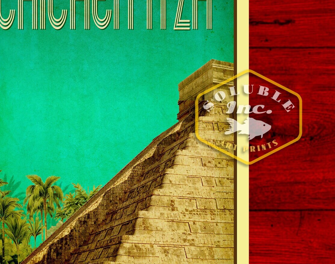 Chichen Itza Yucatan Sticker: Vintage Travel Decal