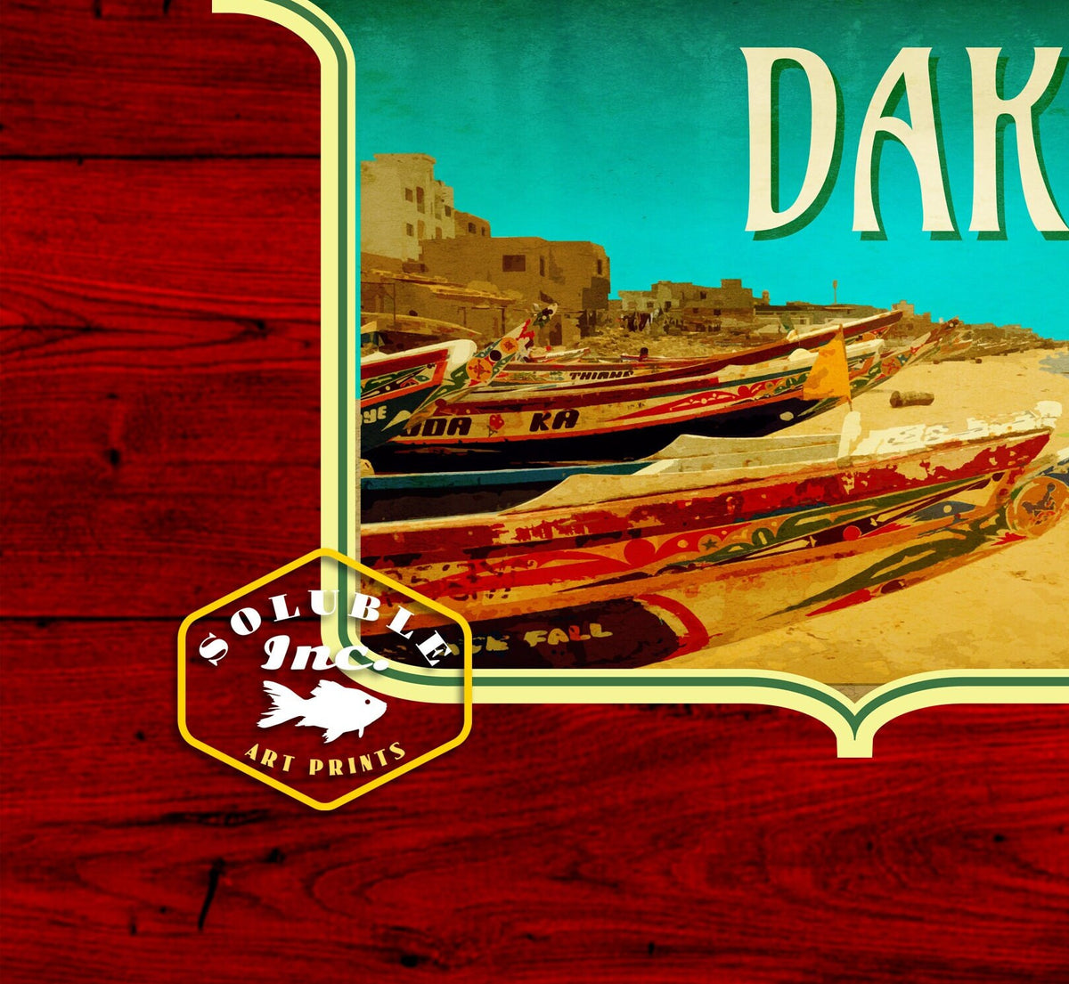 Dakar Senegal travel sticker, vintage style decal for suitcase, luggage, laptop or water bottle