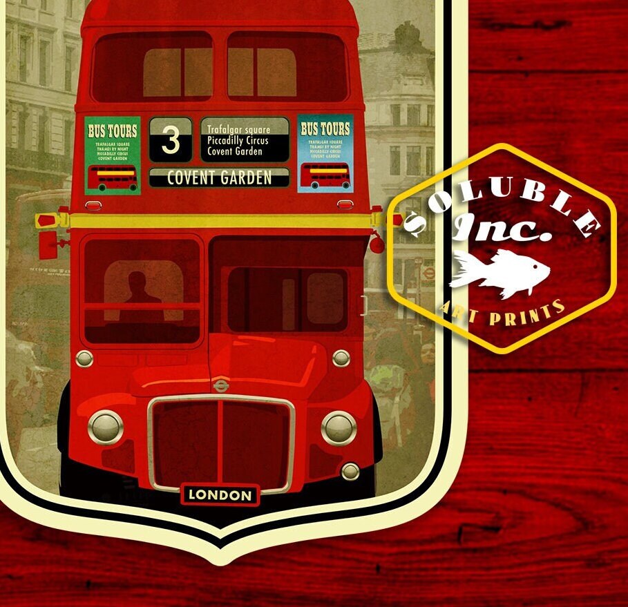 London Travel Sticker: Vintage style England Suitcase Decal