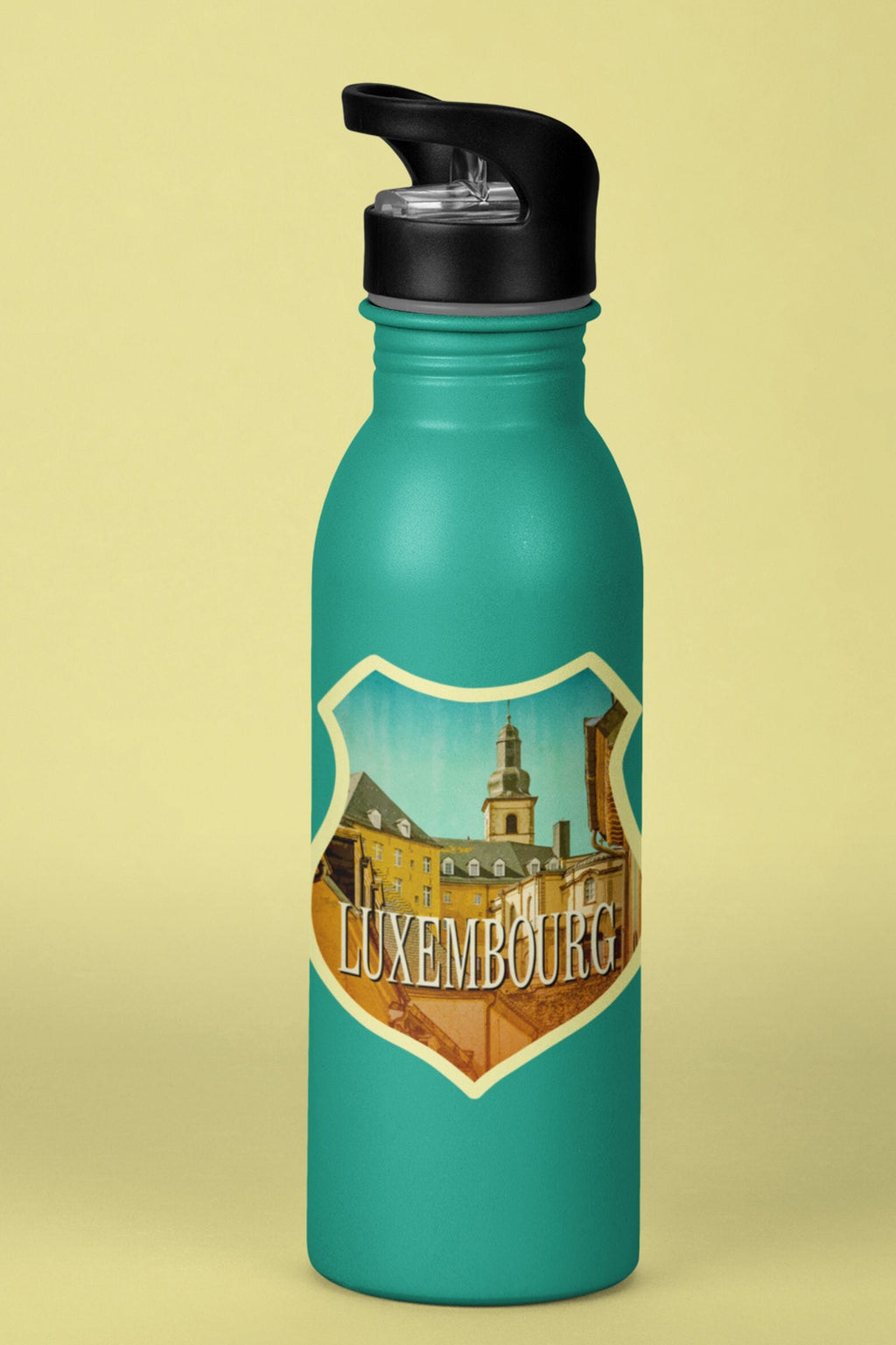 Luxembourg travel sticker, vintage-style decal for suitcase