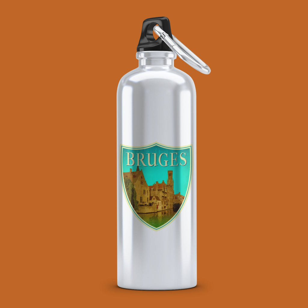 Bruges Belgium Travel Sticker: Vintage Suitcase Decal