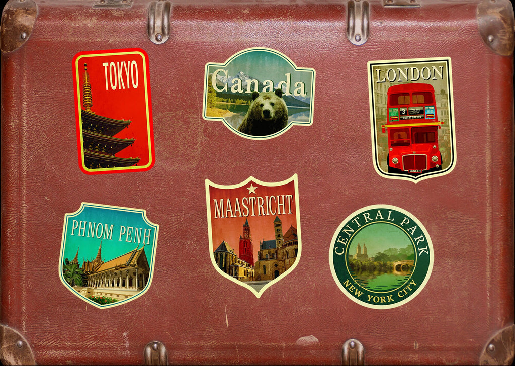 Maastricht Netherlands Travel Sticker: Vintage Suitcase Decal