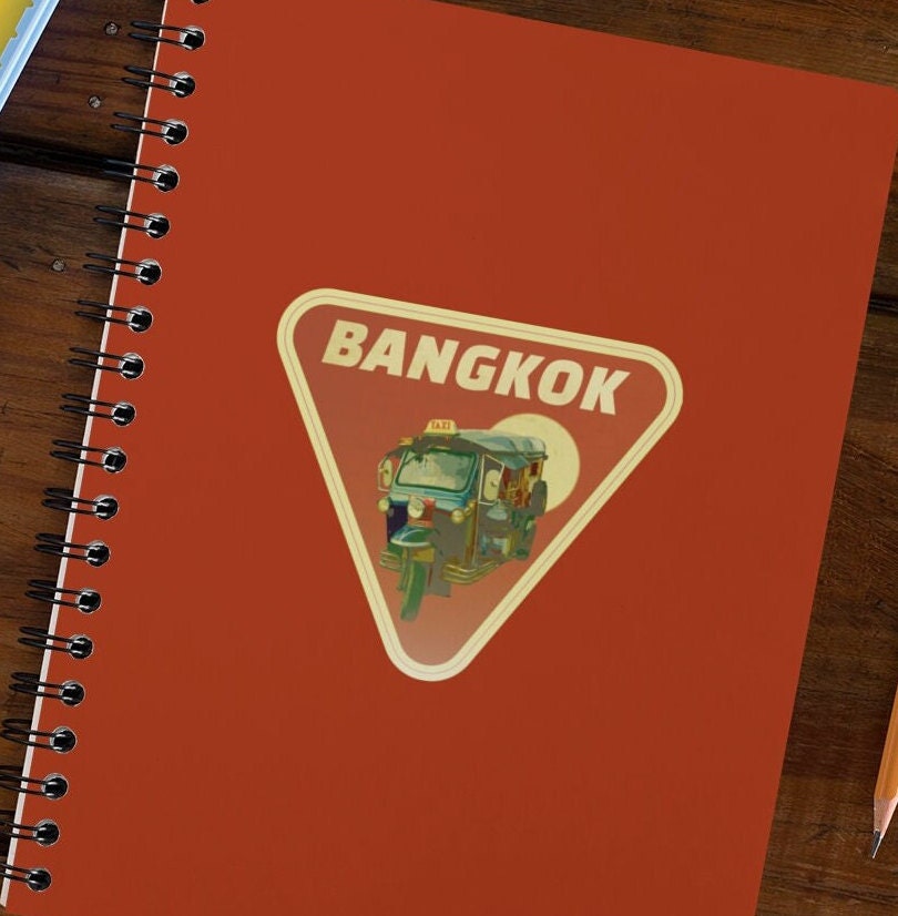 Bangkok Travel Sticker: Vintage-style Thailand Decal