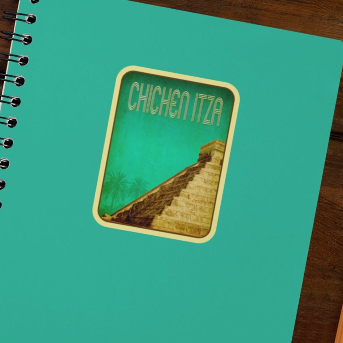 Chichen Itza Yucatan Sticker: Vintage Travel Decal