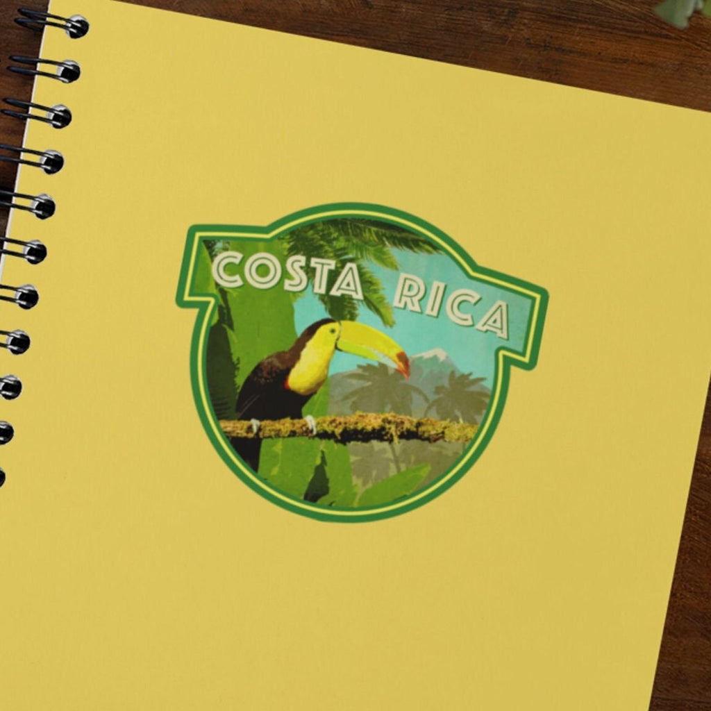 Costa Rica travel sticker, vintage style decal for suitcase, luggage, laptop or water bottle