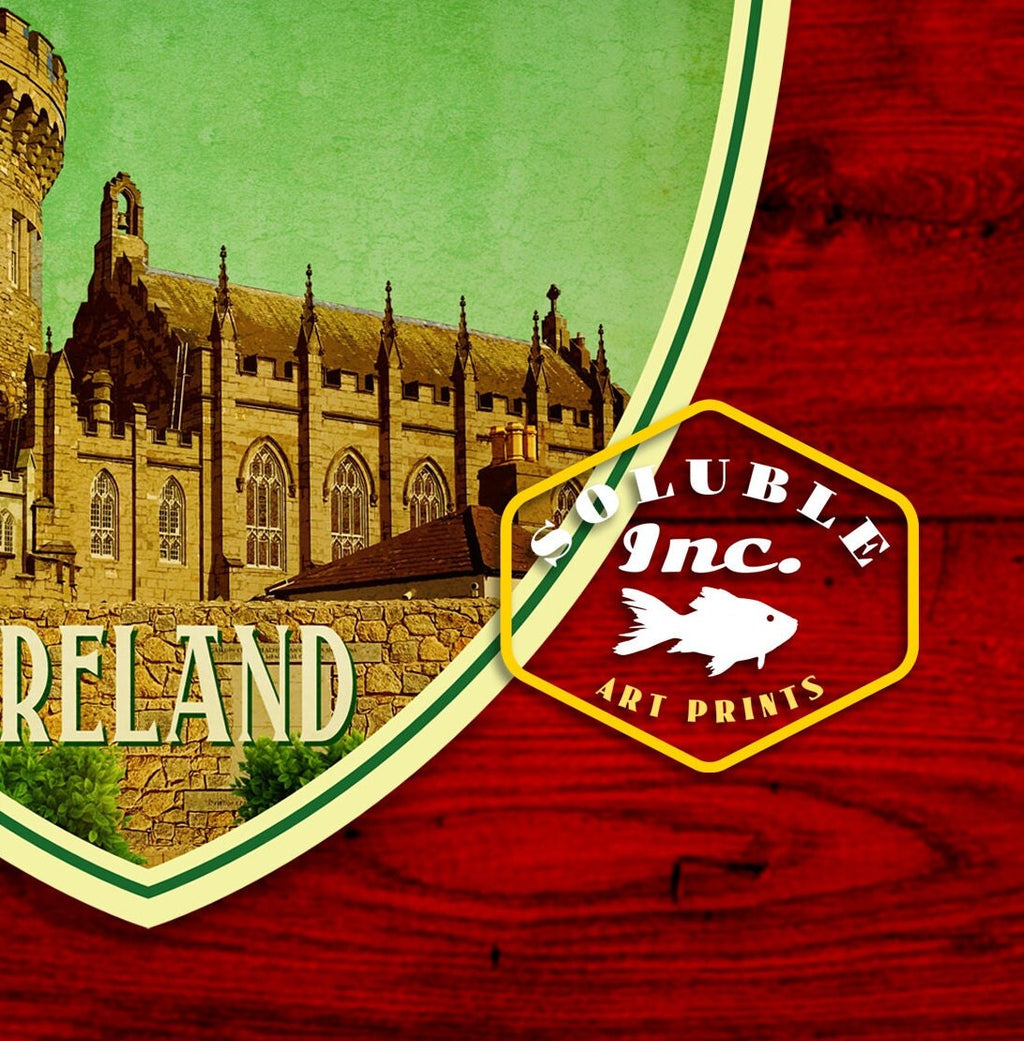 Dublin Ireland Travel Sticker: Vintage Suitcase Decal