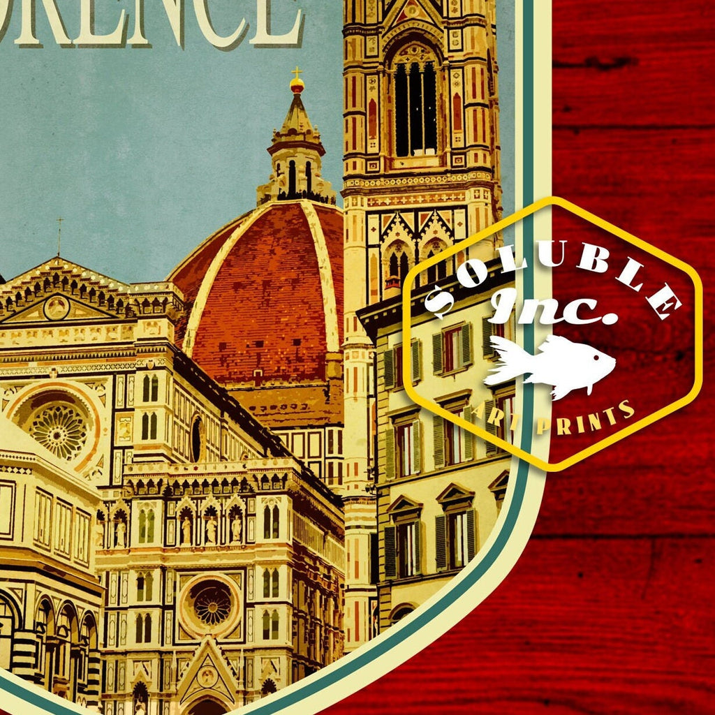 Florence Travel Sticker: Vintage-Style Luggage Decal