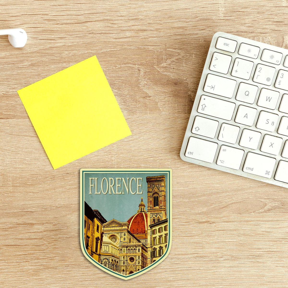 Florence Travel Sticker: Vintage-Style Luggage Decal