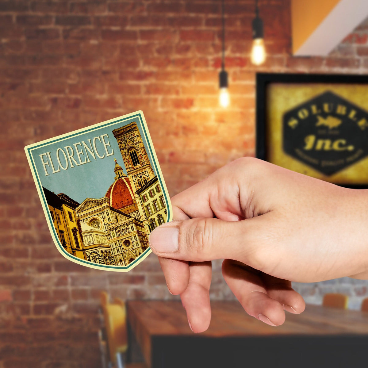 Florence Travel Sticker: Vintage-Style Luggage Decal