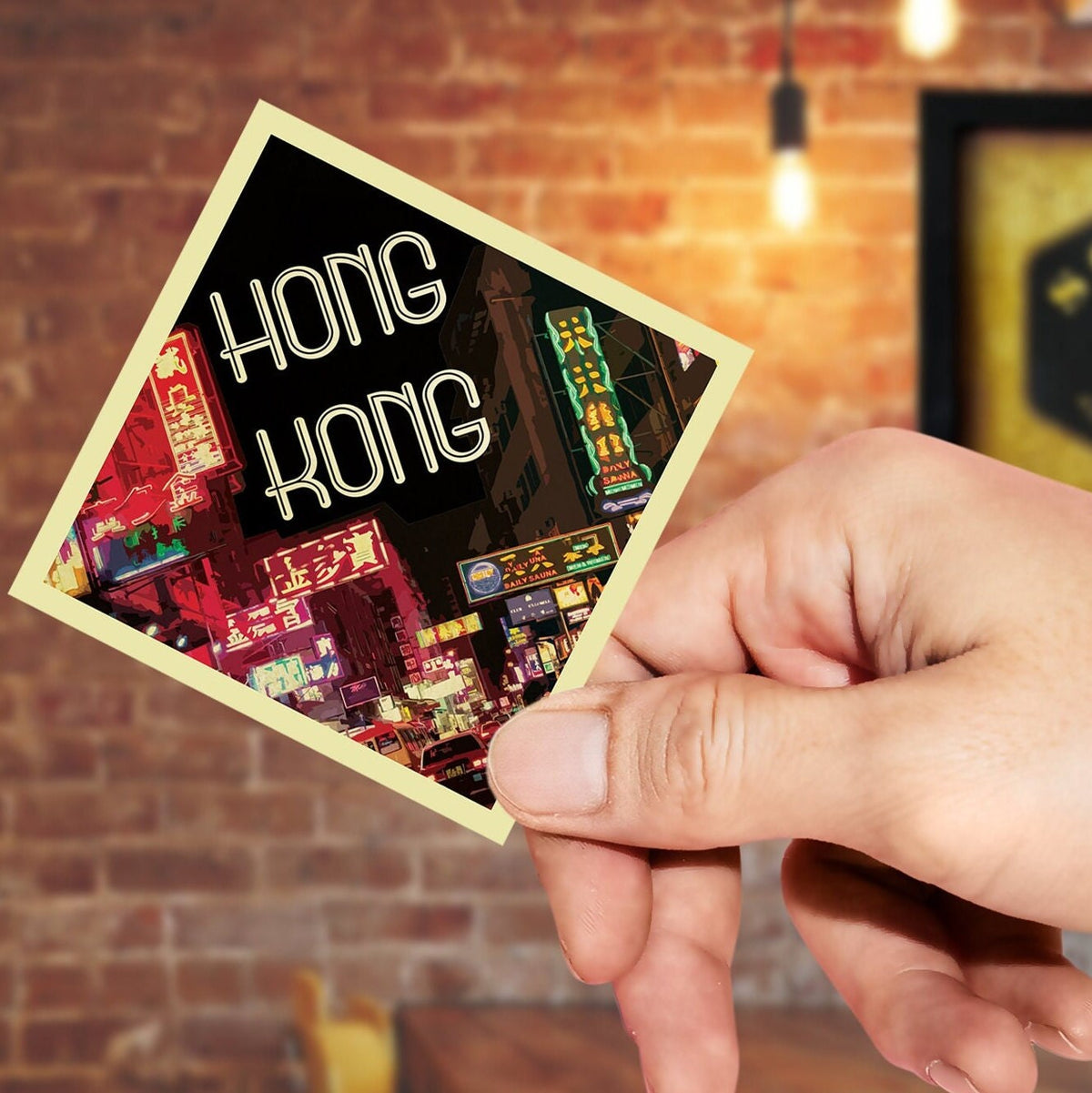 Hong Kong travel sticker, vintage style decal for suitcase, luggage, laptop or water bottle