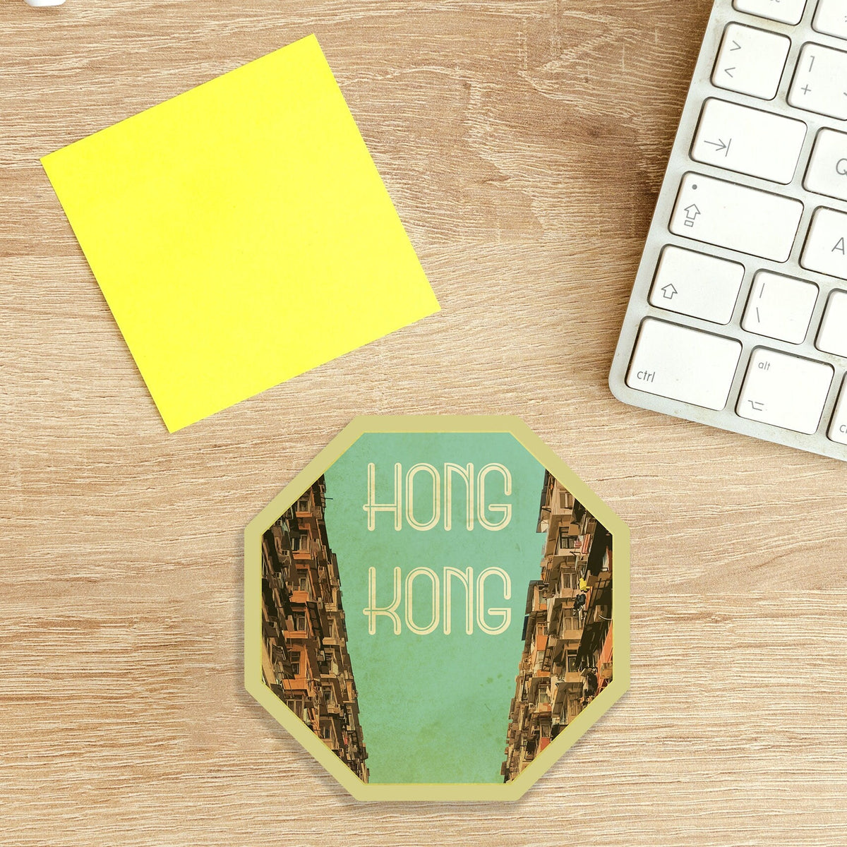 Hong Kong travel sticker, vintage style decal for suitcase, luggage, laptop or water bottle