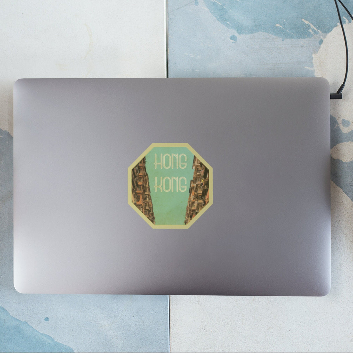 Hong Kong travel sticker, vintage style decal for suitcase, luggage, laptop or water bottle