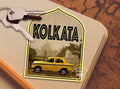 Kolkata India travel sticker, vintage style decal for suitcase, luggage, laptop or water bottle