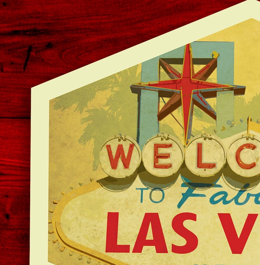 Las Vegas travel sticker, vintage style decal for suitcase, luggage, laptop or water bottle