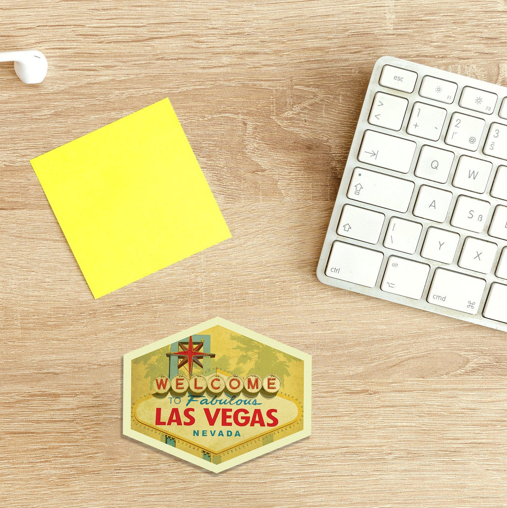 Las Vegas travel sticker, vintage style decal for suitcase, luggage, laptop or water bottle